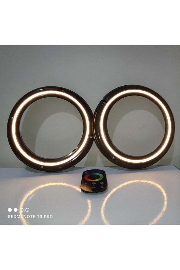 Dokunmatik Kumandalı 20 Cm Rgb Neon Işıklı Midrange Hoparlör Kapağı Içi Boş 1 Takım (2 ADET) - 1