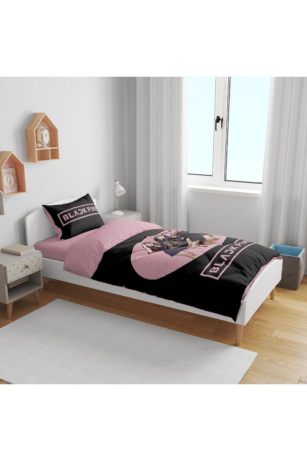 Black Pink Basklı 3d Tek Kişilik Genç Kız Nevresim Takımı - 2