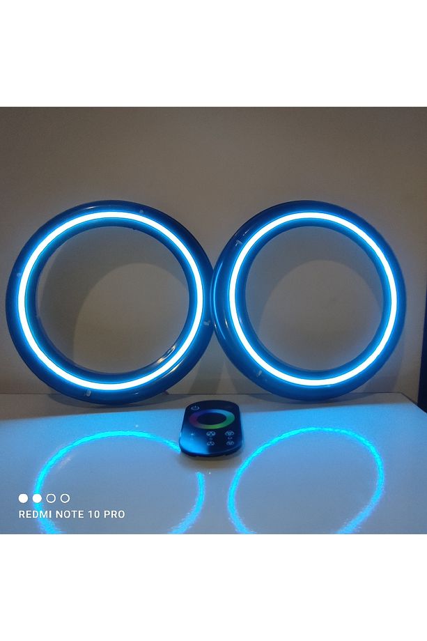 Dokunmatik Kumandalı 20 Cm Rgb Neon Işıklı Midrange Hoparlör Kapağı Içi Boş 1 Takım (2 ADET) - 4