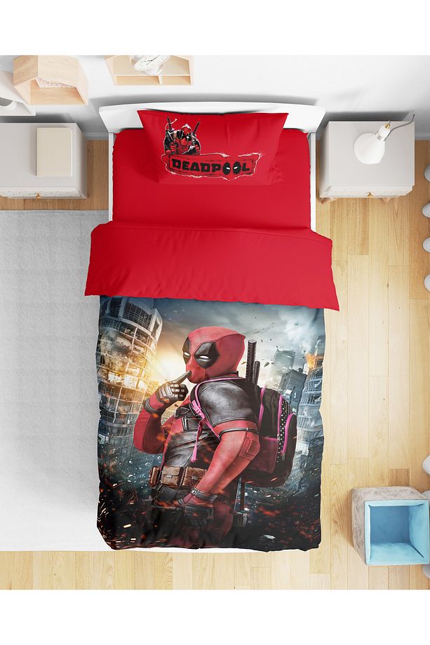 Deadpool 3d Dijital Baskılı Tek Kişilik Genç Erkek Çocuk Nevresim Takımı - 1