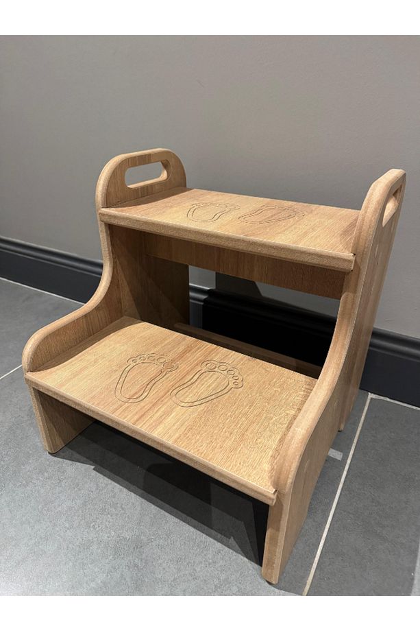 Mdf Basamak Tabure Çocuk Banyo Wc Lavabo Merdiven Yükseltici - 4