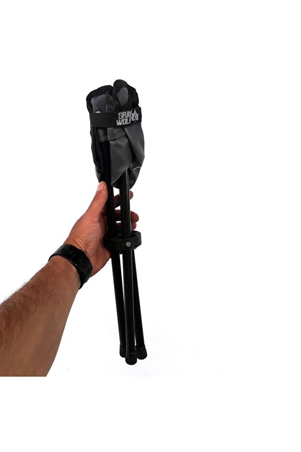 Üçgen Kamp Taburesi - Siyah TB100 - 2