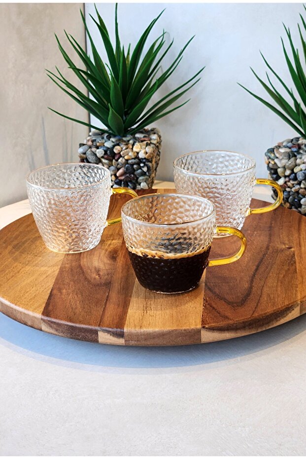 6'lı 110 ml Çay Kahve Espresso Cam Bardak Fincan - 3