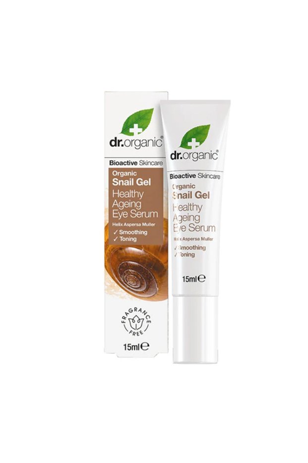 Dr Organic Snail Gel Eye Serum for Healthy-Aging, Fine Lines, 15ml