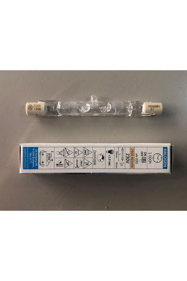 2 ADET GENERAL ELC. ÇUBUK HALOJEN LAMBA 100W 1900 LÜMEN 78mm - 2