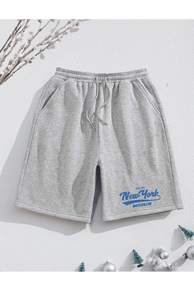 New York since 1989 Blue Printed Comfortable Fit Seasonal Shorts Bermuda
