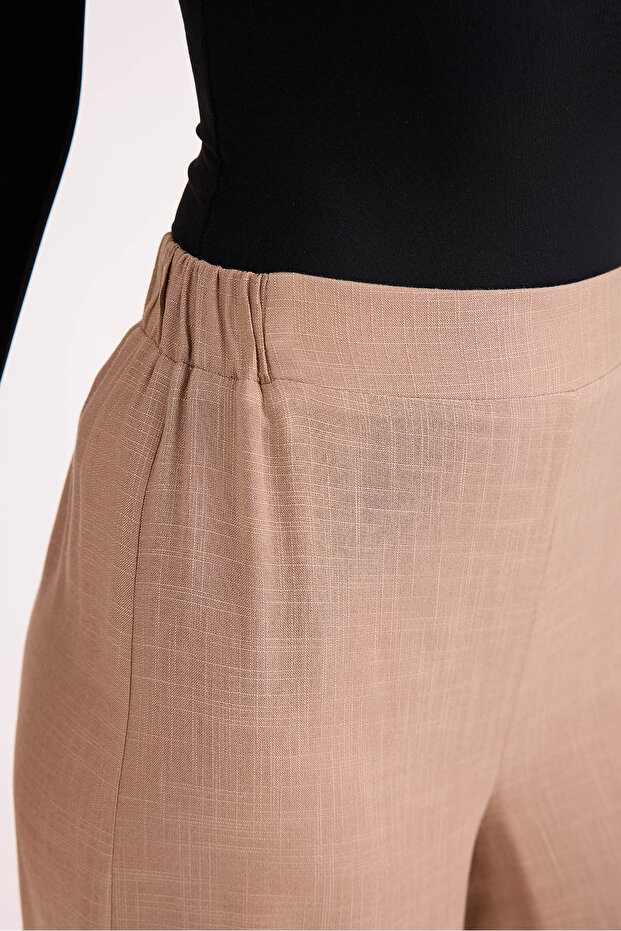 Viscose Linen Casual Trousers with Elastic Back - 5