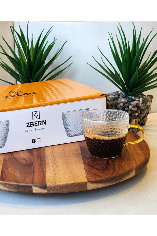 6'lı 110 ml Çay Kahve Espresso Cam Bardak Fincan - 2
