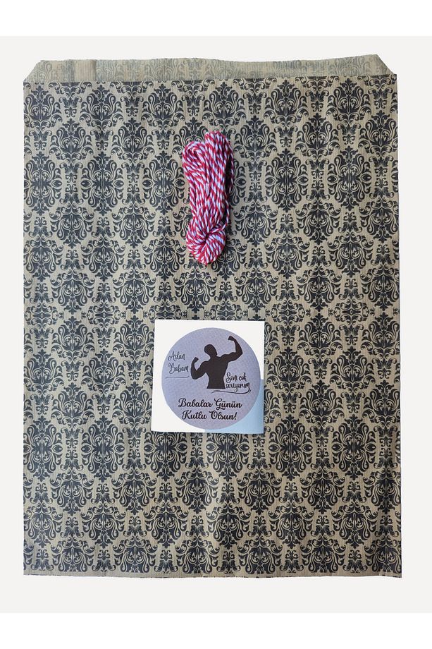 1 Adet DAMASK Desen Babalar Günü Hediye Paketi Seti Gömlek, Sweat vs. uygun (Paket+ip+ etiket-8cm) - 3