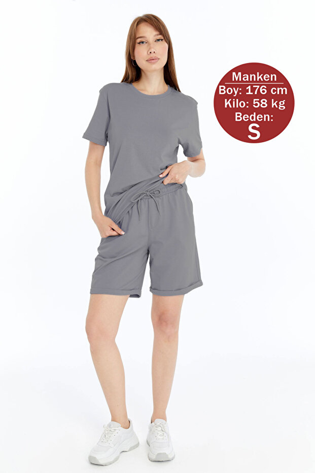 2-Piece Women's T-Shirt - Shorts Set Regular Modal Blend (Shorts - T-Shirt)