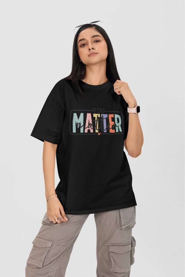 100% Cotton Men/Women -You Matter- Transfer Printed Round Neck Short Sleeve T-Shirt