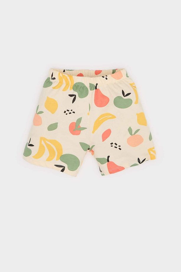 Erkek Bebek Pijama Takımı Meyve Desenli Kısa Kollu Penye Üst Şort E1181A525HS - 4