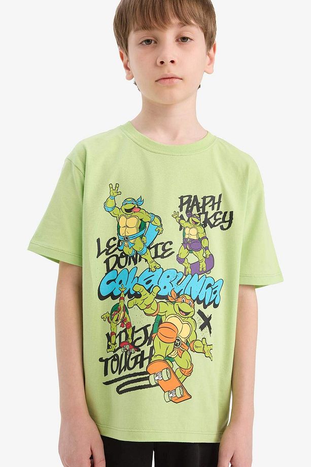 Erkek Çocuk Ninja Turtles-Retro Pijama Takımı Kısa Kollu Üst Şort E6965A825HS - 4