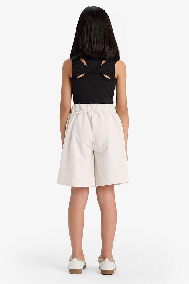 Kız Çocuk Beli Lastikli Basic Düz Şort B0847A825HS - 7