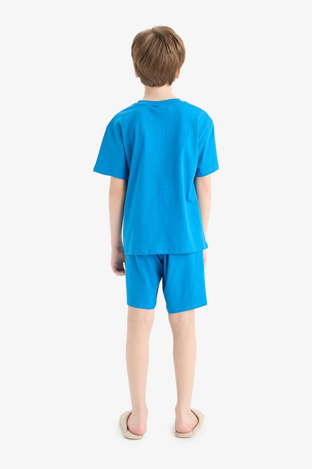 Erkek Çocuk Pijama Takımı Baskılı Kısa Kollu Üst Beli Lastikli Şort E2695A825HS - 8