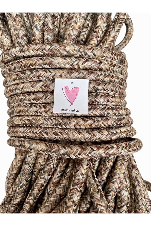 MAKROME İP ( 1 KİLO 10mm) TRESS DOKUMA POLYESTER İÇİ DOLGULU KORDON HALAT SUPLA SEPET ÇANTA İPİ - 4