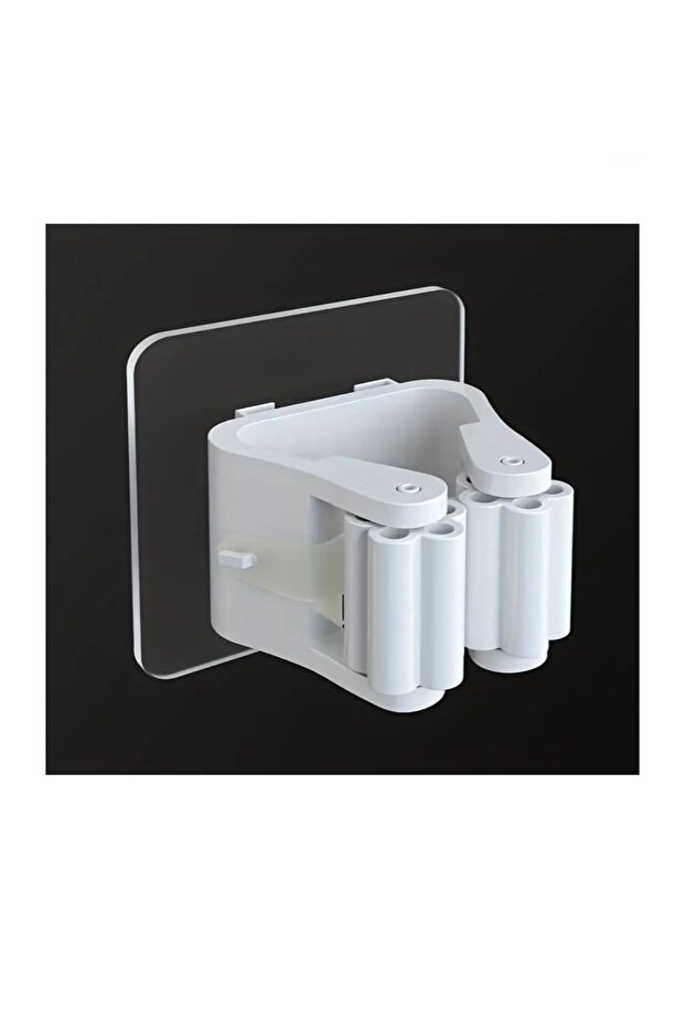 2 Adet Yapışkanlı Fırça Mop Süpürge Sap Tutucu Aparatı - 1