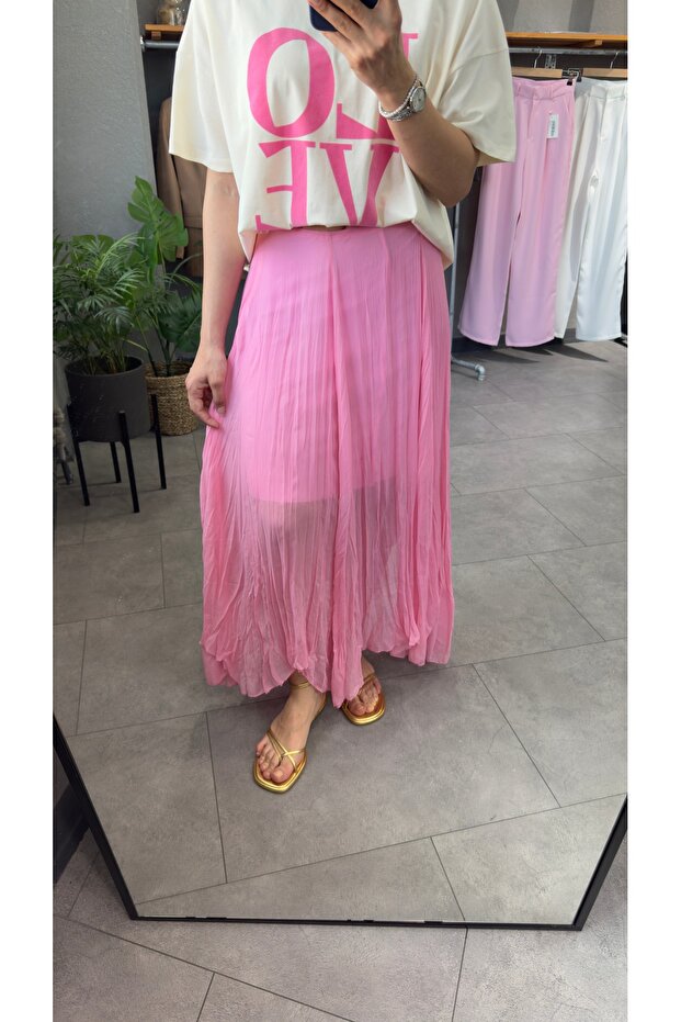 تنورة طويلة مبطنة بنصف بطانة - 3