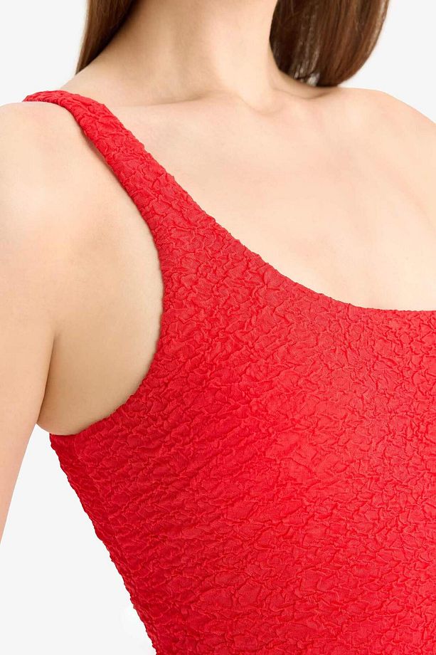 Regular Fit Gofre Dokulu Tek Omuz Mayo-Fall in Love E2575AX25SM - 5