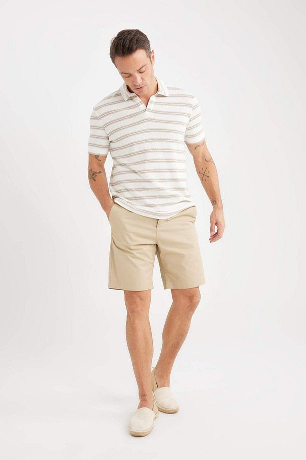 %100 Pamuk Regular Fit Gabardin Bermuda Şort C7684AX25SP - 3