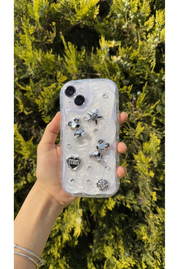 Apple İphone Charmlı Sedefli Kılıf - 3