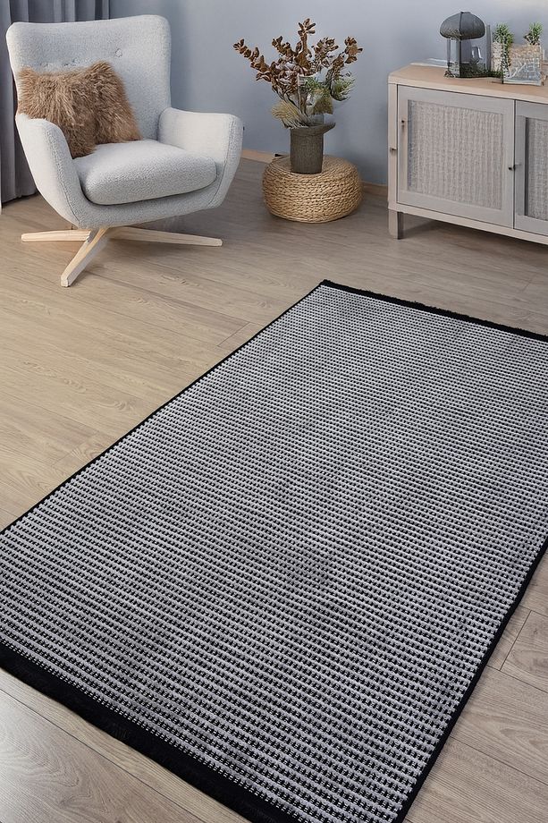 Gri Şönil Kilim Mutfak Hasır Sisal Yolluk Salon Oturma Çocuk Odası Dokuma Makine Halısı - 1