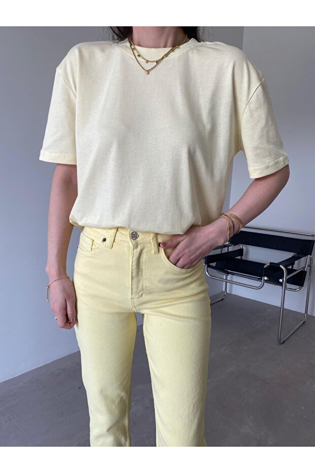 Tricou Nora Basic Galben - 4