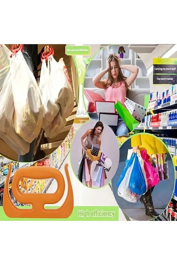 2 Adet Poşet Taşıma Aparatı Çok Amaçlı Market Pazar Poşet Taşıma Aparatı Poşet Tutucu Taşıma Kiti - 6