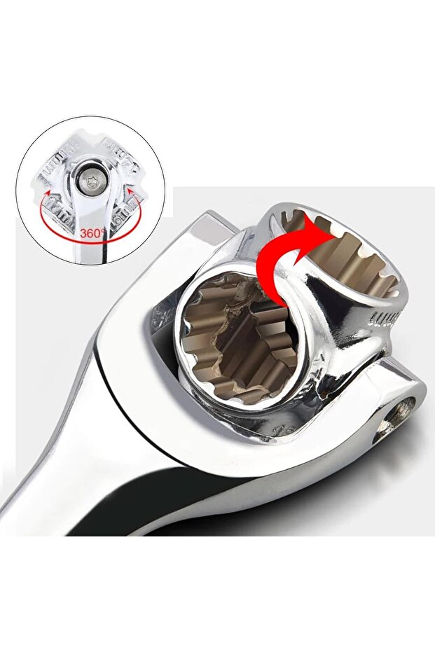 Multifunctional Wrench Socket Set Double-Headed 360 Degree Rotatable Headmovable Head - 3