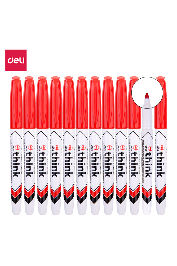 Deli EU00640 Whiteboard Marker Red 12pcs/box- ideal for whiteboard writing