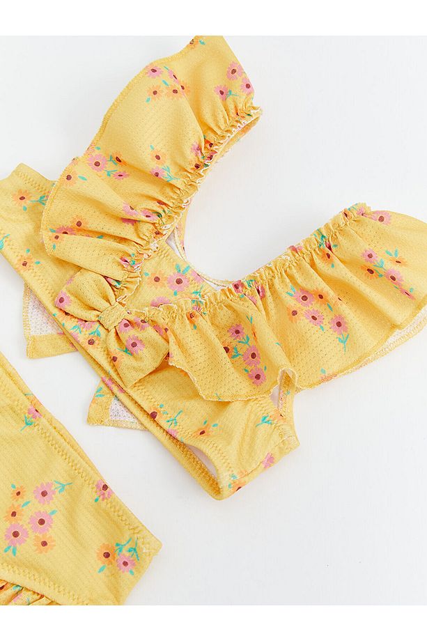 Çiçekli Kız Bebek Bikini Takımı - 3