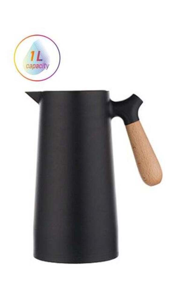 قارورة حرارية معزولة باللون الأسود - 1