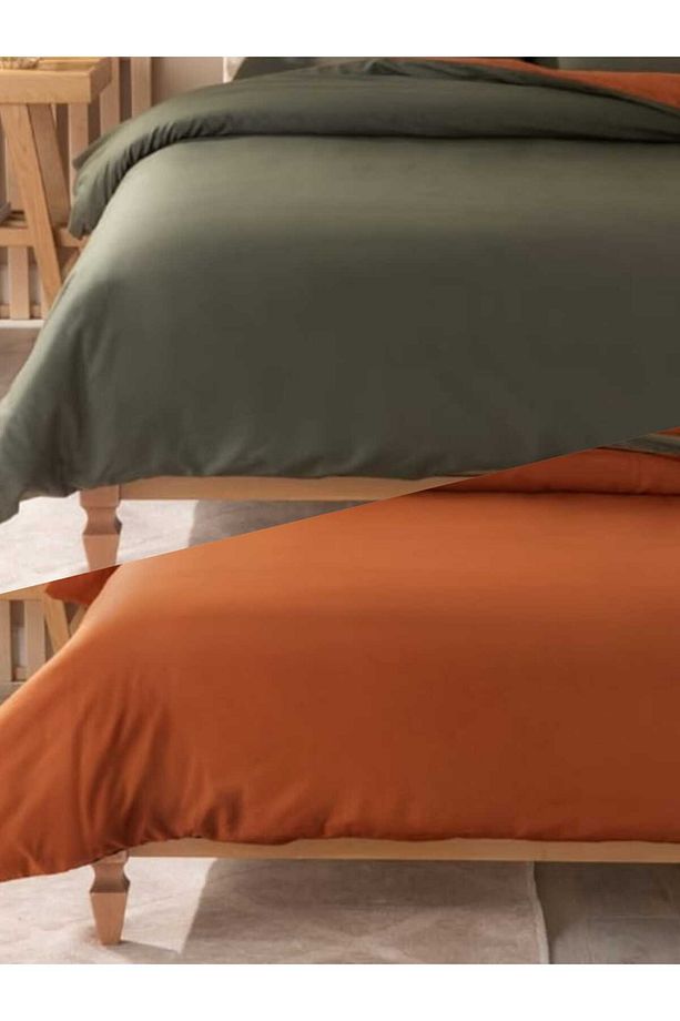 Plain %100 Pamuk Çift Taraflı Tek Kişilik Nevresim 160*220 cm - 1
