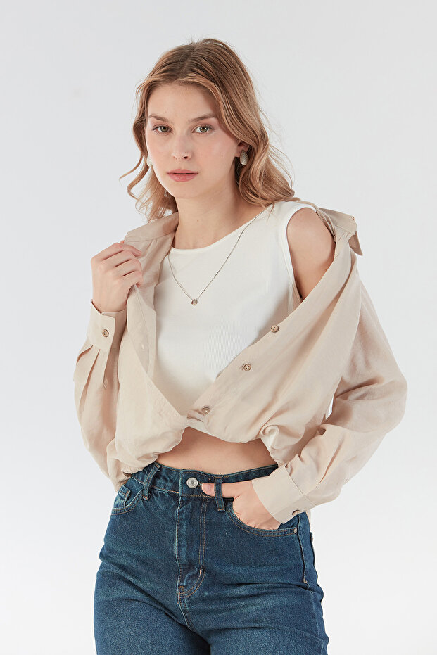 Basic Body Detaylı Kolyeli Gömlek - 2