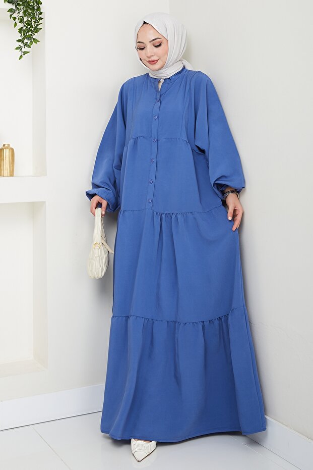 Μπλε φόρεμα Modal Patch - 1