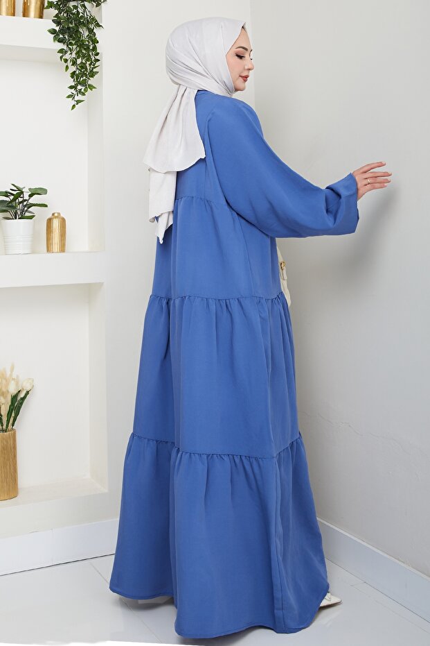 Μπλε φόρεμα Modal Patch - 4