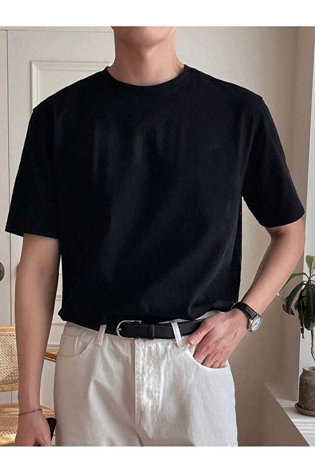 Ανδρικό T-shirt Basic Μαύρο - 6
