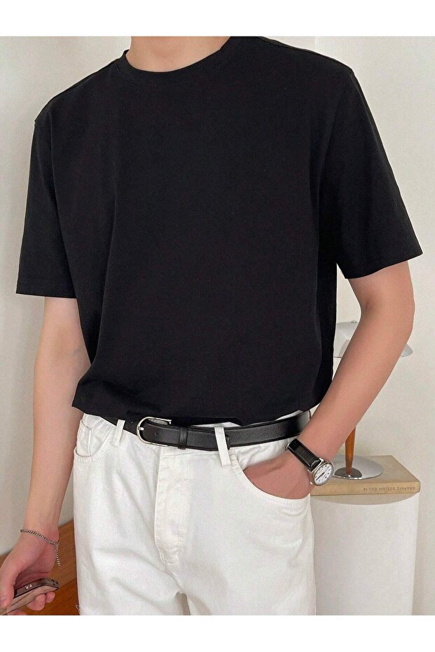 Ανδρικό T-shirt Basic Μαύρο - 4