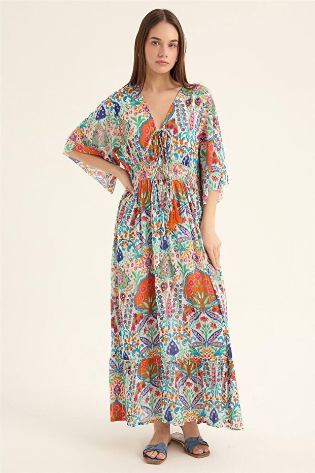 فستان منقوش بريق - 1