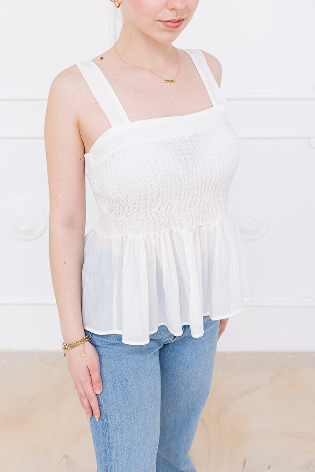 beyaz gipeli bluz - 7