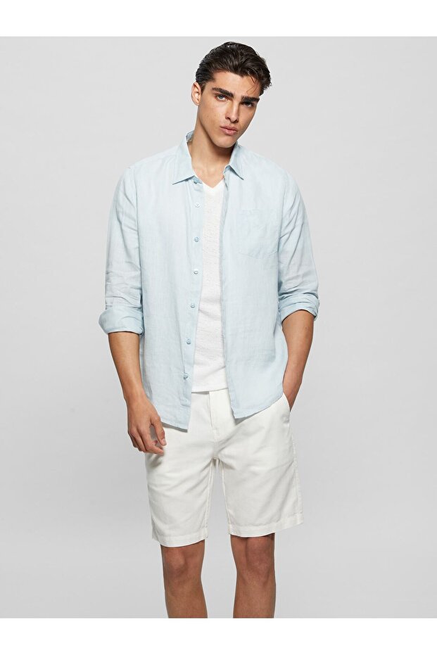 Island Men's Linen Slim Fit Shirt