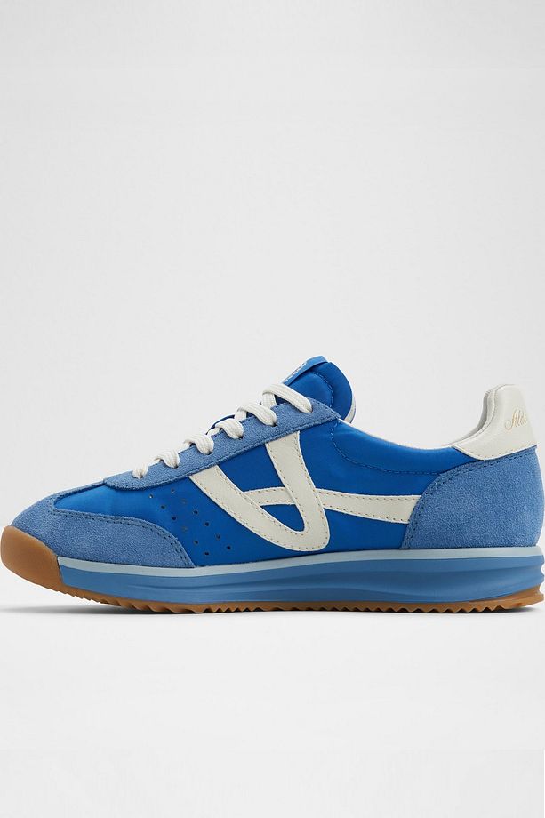 Stepcount - Kadın Tekstil Mavi Karma Düz Bağcıklı Jogger Spor Ayakkabı - 3