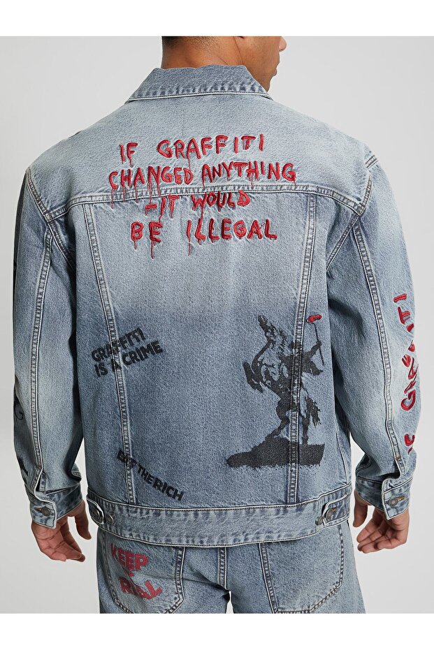 Oversized Erkek Denim Ceket - 1