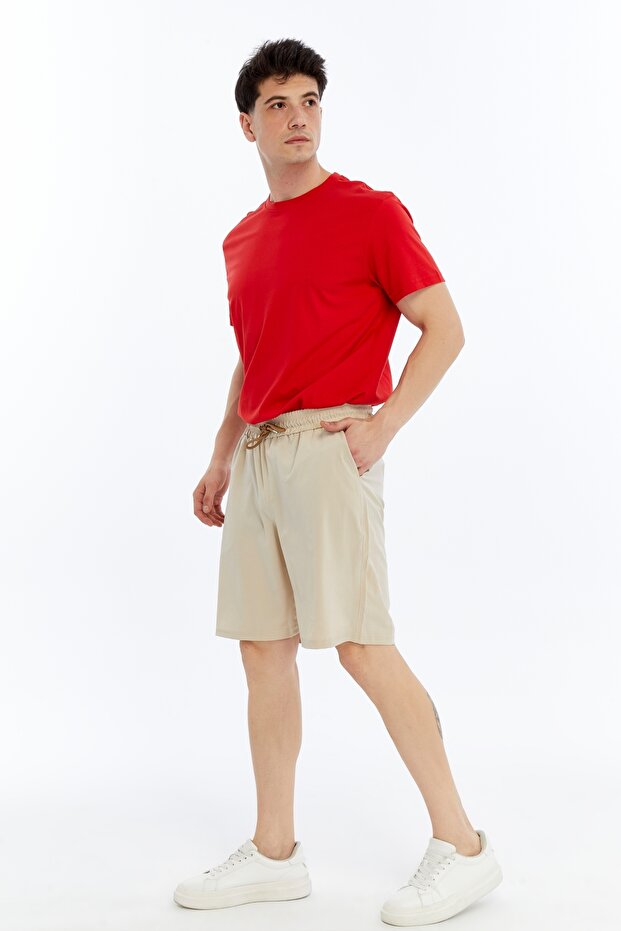 Men's Parachute Fabric Casual Woven Bermuda Shorts with Side Pockets
