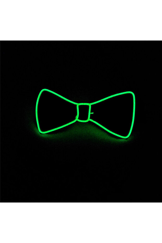 green Men Glowing Bow Tie EL Wire Neon LED Luminous Party Haloween Christmas Luminous Light Up Decor
