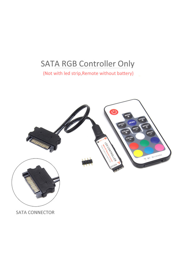 وحدة تحكم SATA RGB MJJC SATA RGB Led وحدة تحكم 12 فولت تيار مستمر 5050 RF17 مفاتيح لاسلكية كبيرة 4 دبابيس