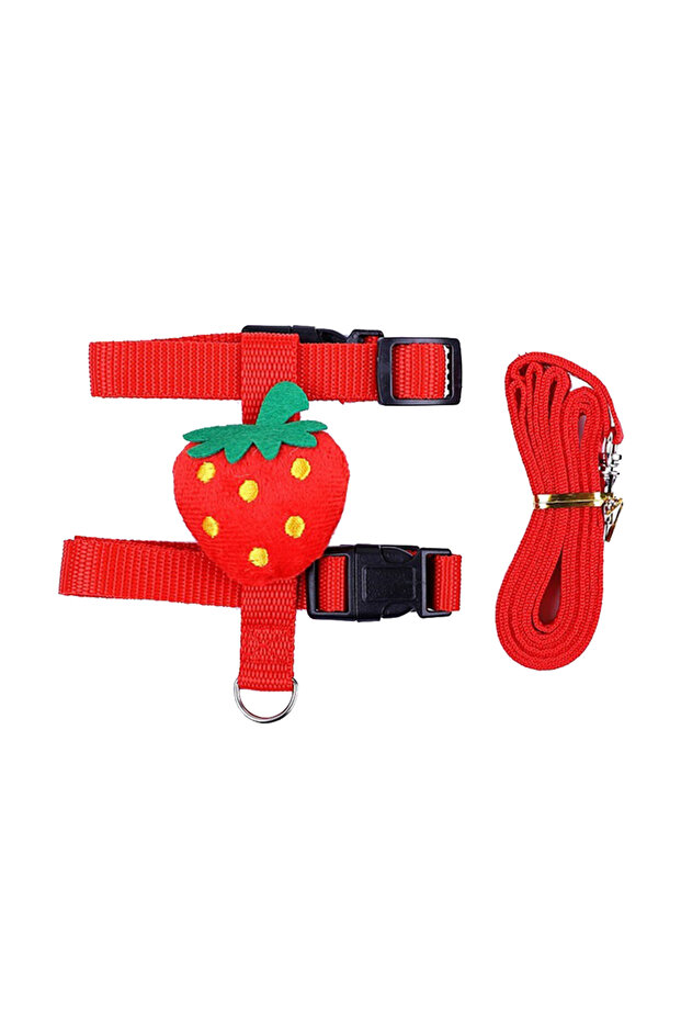 For pet 1-2kg Red Rabbit Cat Harness and Leash Set Adjustable Pet Lead Leash for Small Animals Ferre