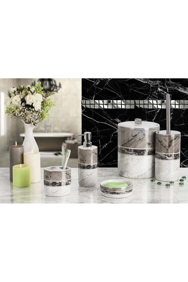 Primanova Garnsey 5 Parça Gri Banyo Seti - 1