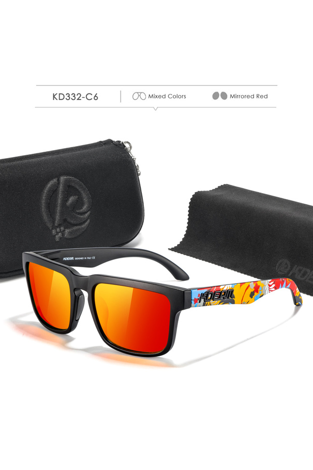 C6 mirrored red KDEAM Photochromic And Polarized Sunglasses Men Category 3 Polarized Sun Glasses Wom