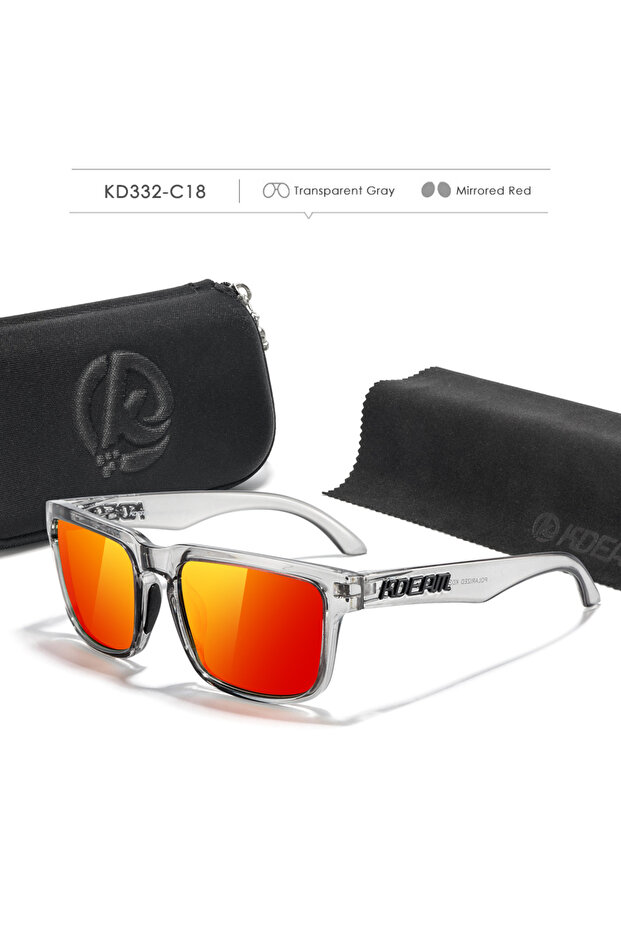 C18 mirrored red KDEAM Photochromic And Polarized Sunglasses Men Category 3 Polarized Sun Glasses Wo